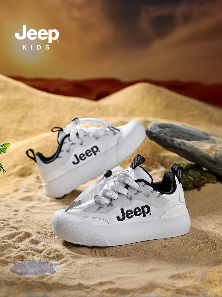 Giày trắng trẻ em Jeep, giày thể thao thời trang thường ngày cho bé gái, giày thể thao dạ quang cho bé trai, mẫu giày mọi mùa năm 2025