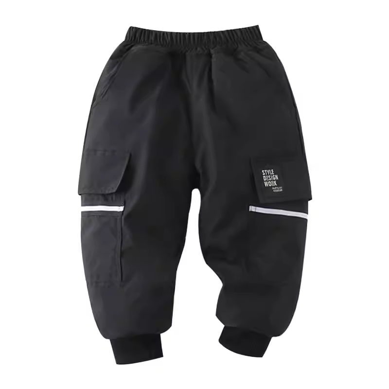 Quần cargo bé trai mùa đông 2025 lót lông dày dặn, kiểu dáng thời trang, ấm áp AK349