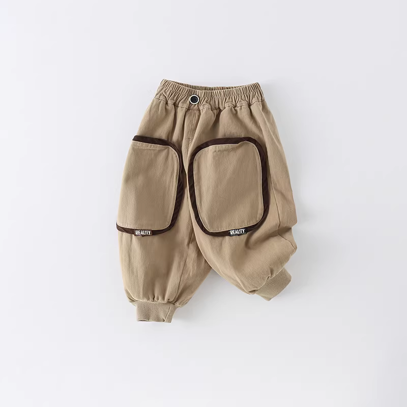 Quần jogger bé trai xuân thu 2025 kiểu Hàn Quốc mới, quần dài trẻ em thời trang, phong cách năng động