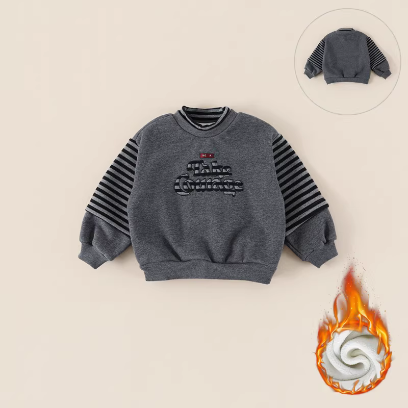 Áo nỉ hai lớp giữ ấm cho trẻ em mùa đông 2025 kiểu mới, áo ấm đa năng cho trẻ nhỏ AS947