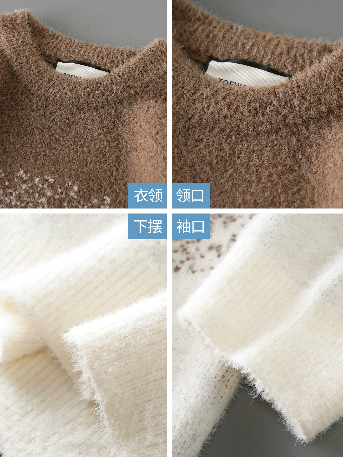 Áo len nam nặng ký OMZM950G, phong cách Mỹ mùa đông, cảm giác cao cấp, chất liệu dệt kim dày dặn và ấm áp, áo trễ vai.