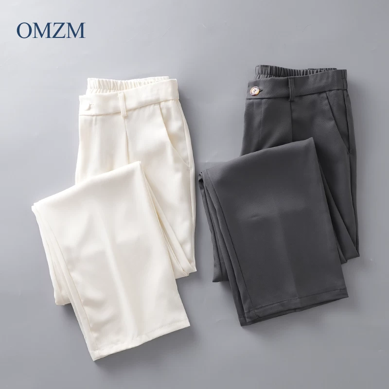 Quần âu nam dáng thẳng kiểu Mỹ OMZM, quần ống rộng dáng suông mới mùa xuân 2025, quần thể thao đa năng, phong cách thường ngày