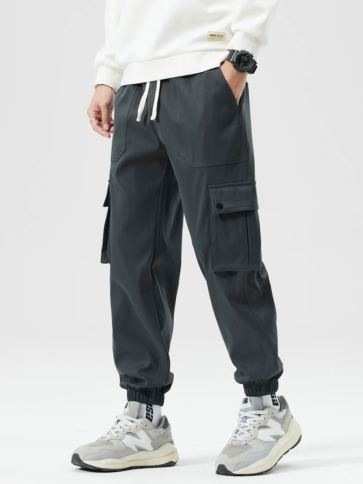 Quần jogger hạng nặng kiểu Mỹ của OMZM dành cho nam, mùa xuân và mùa thu, quần thể thao dáng rộng Melard, quần dài thường ngày kiểu dáng công sở hợp thời trang.