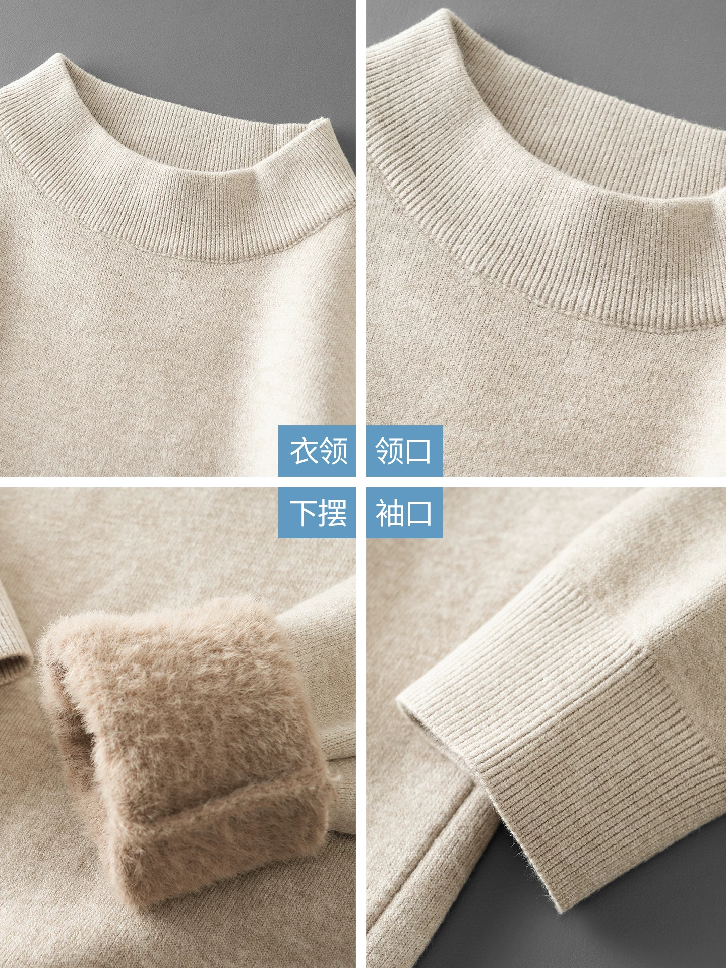 Áo len lông cừu hạng nặng OMZM dành cho nam, áo len dệt kim cổ lọ nửa cổ kiểu Mỹ cổ điển mùa đông, dày dặn và ấm áp, áo sơ mi màu trơn.