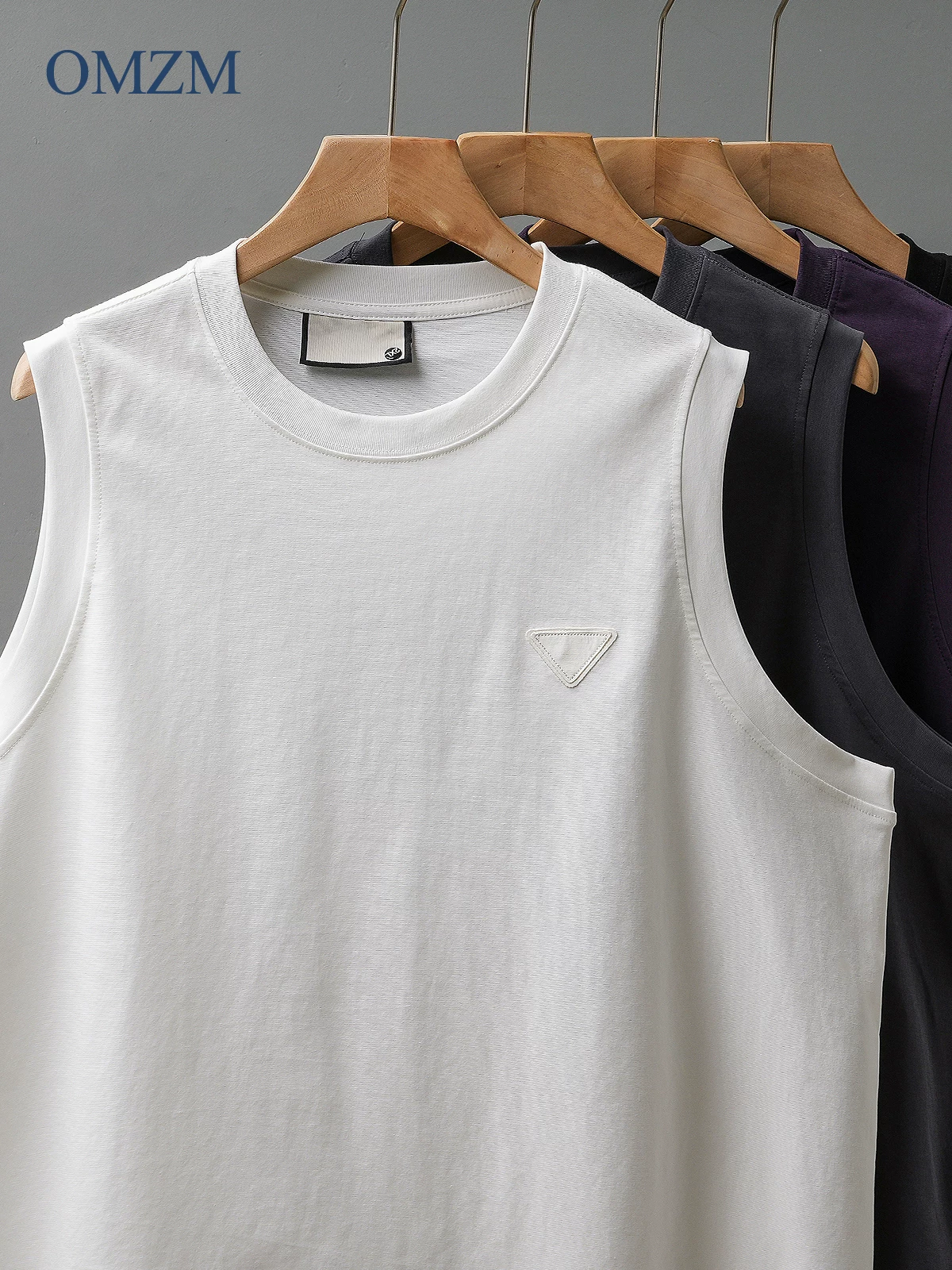 Áo vest cotton lụa mát mẻ kiểu Mỹ dành cho nam, áo thun mỏng nhanh khô mùa hè, áo vest thể thao không tay, áo lót cổ tròn