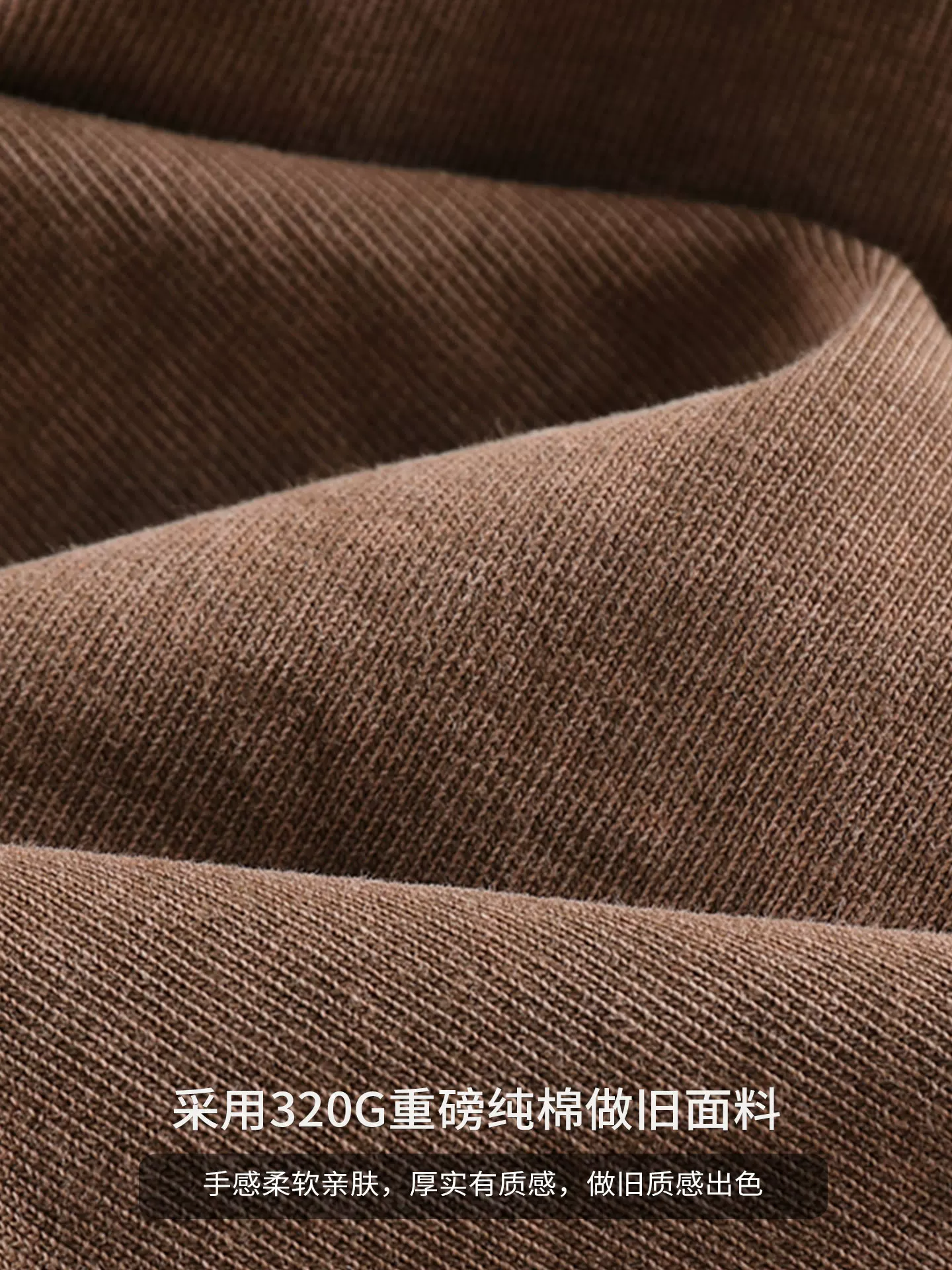 Áo thun nam tay dài chất cotton 100% dày dặn 320G, kiểu dáng cổ tròn rộng rãi, phong cách Mỹ cổ điển, chất liệu vintage đã qua xử lý, thích hợp cho mùa thu.