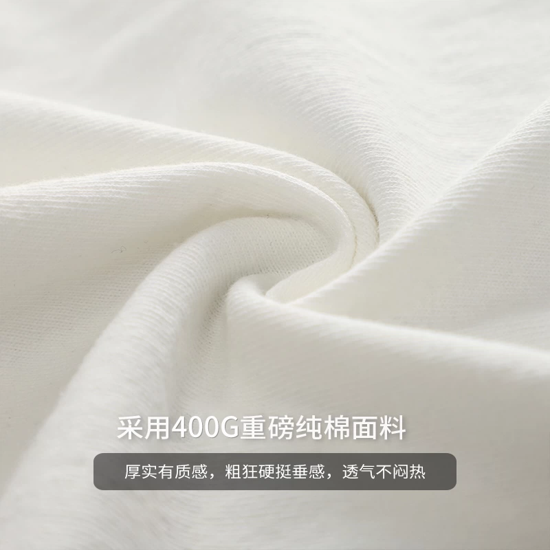 Áo thun cotton nguyên chất hạng nặng 400g dành cho nam, tay ngắn, dáng rộng mùa hè, phong cách đường phố Mỹ, in hình xe địa hình, cổ tròn, tay lửng.