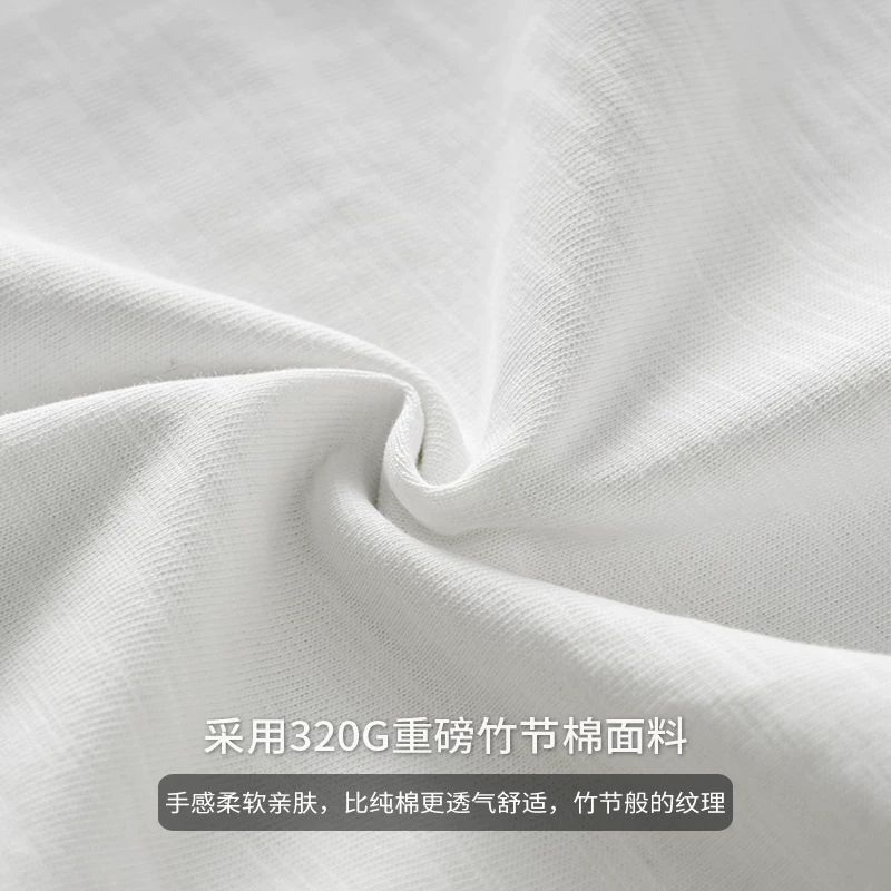 Áo thun dài tay bằng vải cotton tre nặng 320G kiểu Mỹ dành cho nam, áo sơ mi cổ điển bằng cotton nguyên chất mùa xuân và mùa thu, áo len cổ bóng chày màu trơn