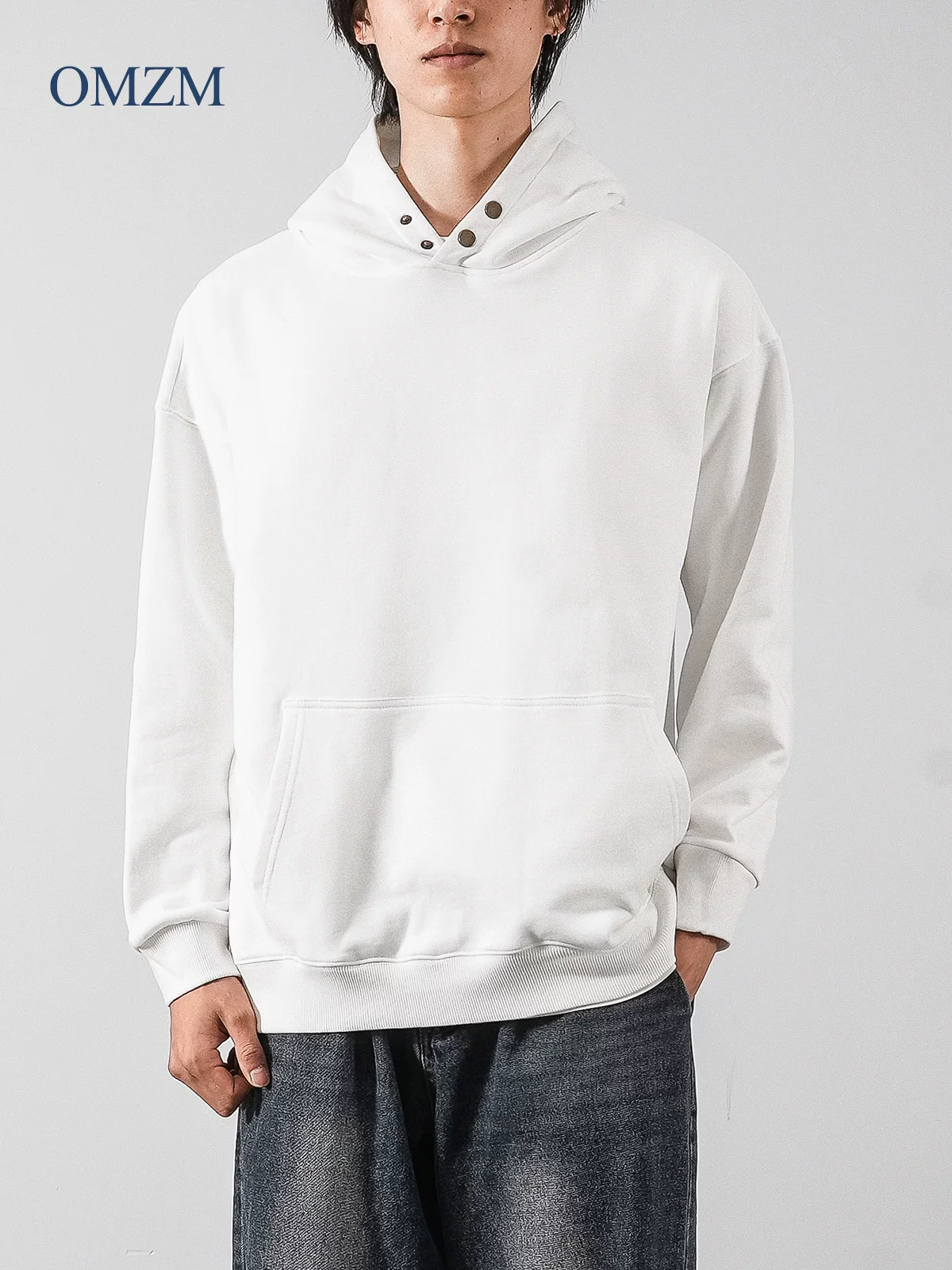 Áo hoodie nam OMZM420G chất liệu cotton dày dặn, màu trơn, kiểu dáng áo khoác mùa thu đông 2023 mới.