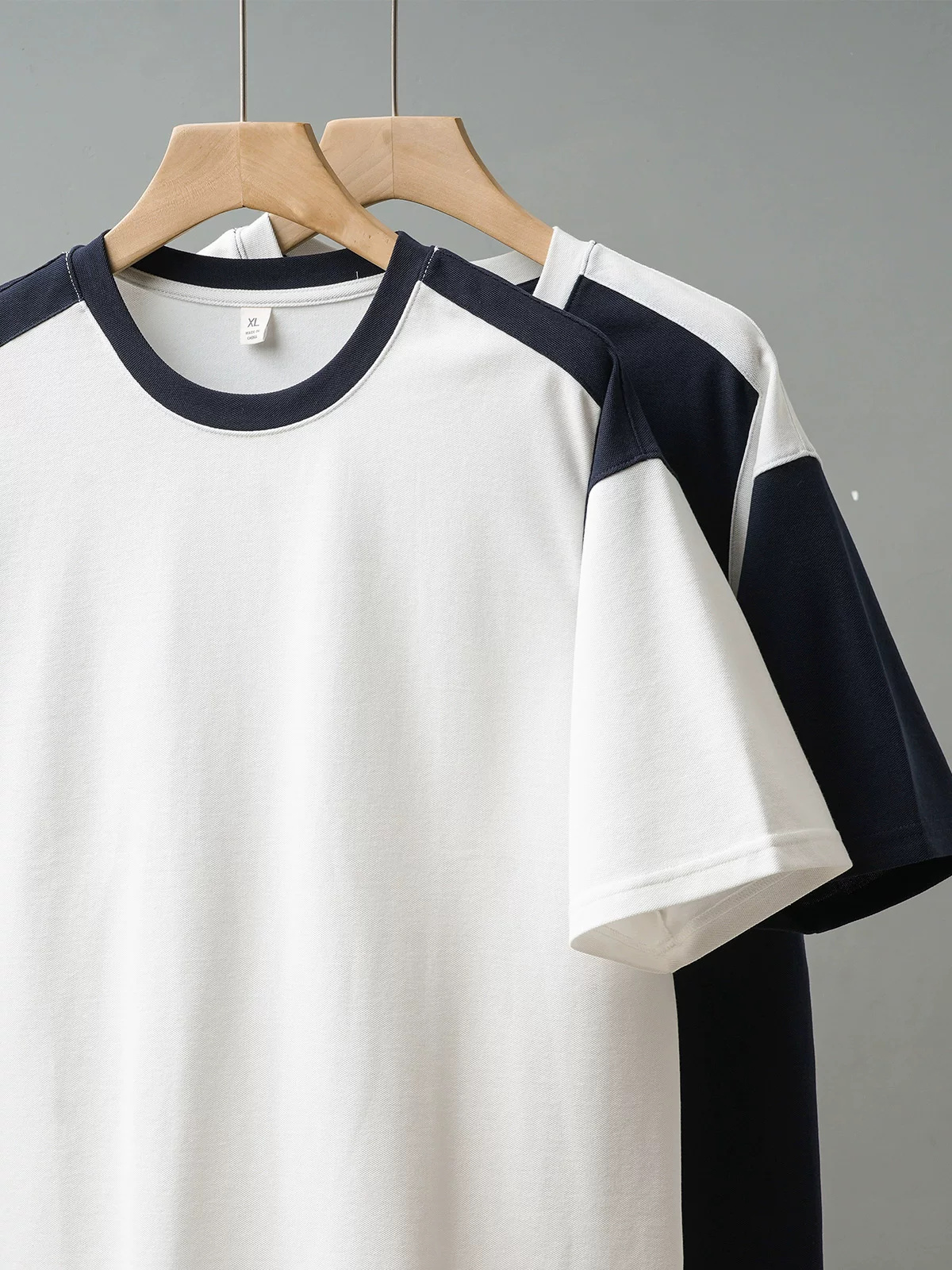 Áo thun ngắn tay phối màu hạng nặng OMZM dành cho nam, áo thun cotton cao cấp mùa hè kiểu dáng thời trang phối màu nửa tay áo thun cổ tròn dáng rộng