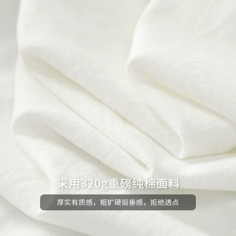 OMZM Áo thun ngắn tay bằng cotton nguyên chất hạng nặng 320g kiểu Mỹ dành cho nam và nữ, cổ áo phối màu mùa hè, vai thường, áo cơ bản, tay lửng.