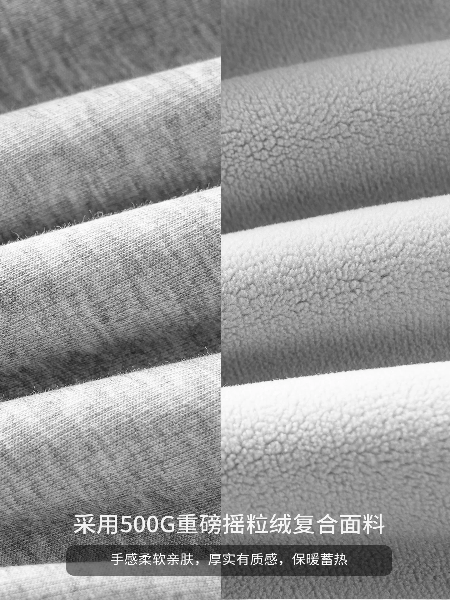 Quần jogger nỉ hạng nặng OMZM500G dành cho nam, phong cách Mỹ mùa thu đông, quần dài lót lông và dày dặn, quần thể thao màu xám.