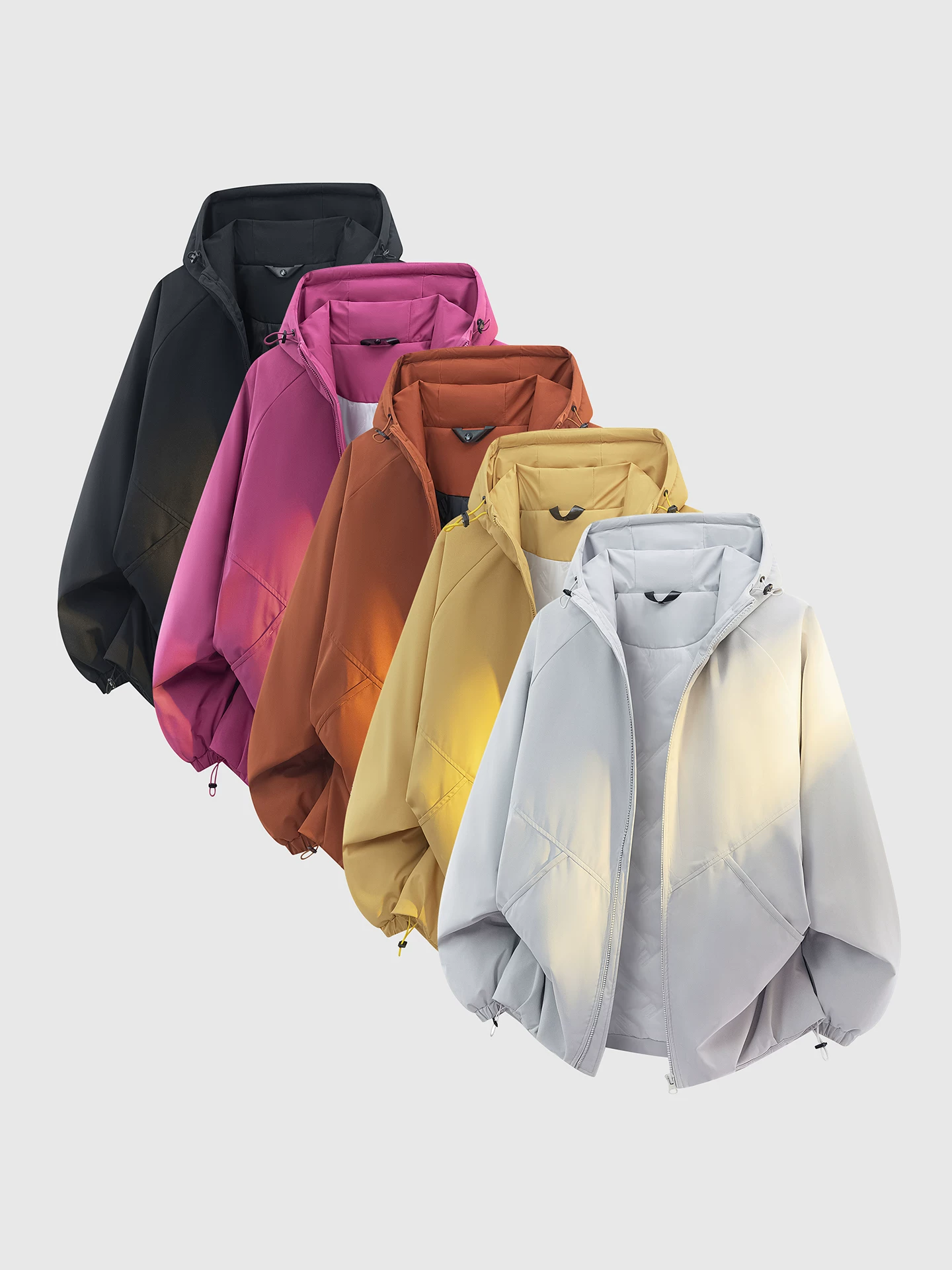 Áo khoác cotton có mũ trùm đầu dày dặn OMZM dành cho nam, áo khoác có khóa kéo ấm áp phong cách Mỹ mùa đông, áo khoác phao màu trơn rộng rãi được chia thành các đoạn.