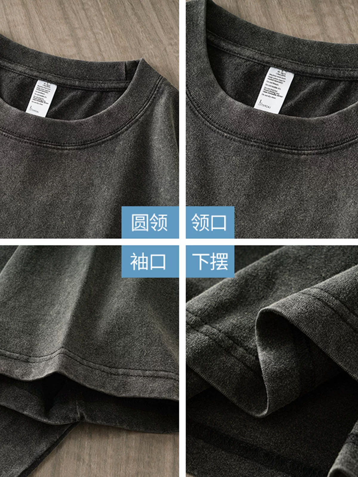Áo thun nam chất liệu cotton nguyên chất 250g, màu đất, kiểu batik, thiết kế cũ kỹ, tay ngắn, mùa hè, vintage, màu trơn, thời trang