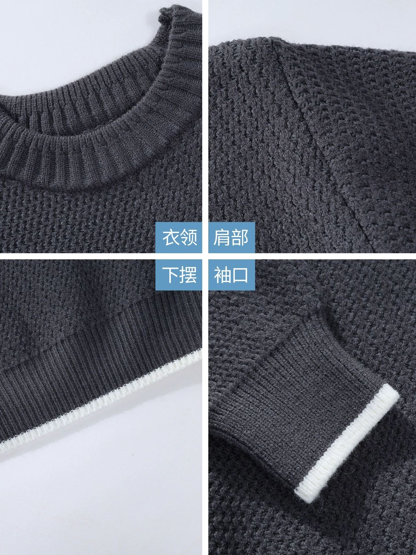 Áo len cổ tròn OMZM dành cho nam, mẫu mới mùa đông 2025, dày dặn, giữ ấm, chất liệu len dệt kim thoải mái, kiểu dáng rộng rãi.