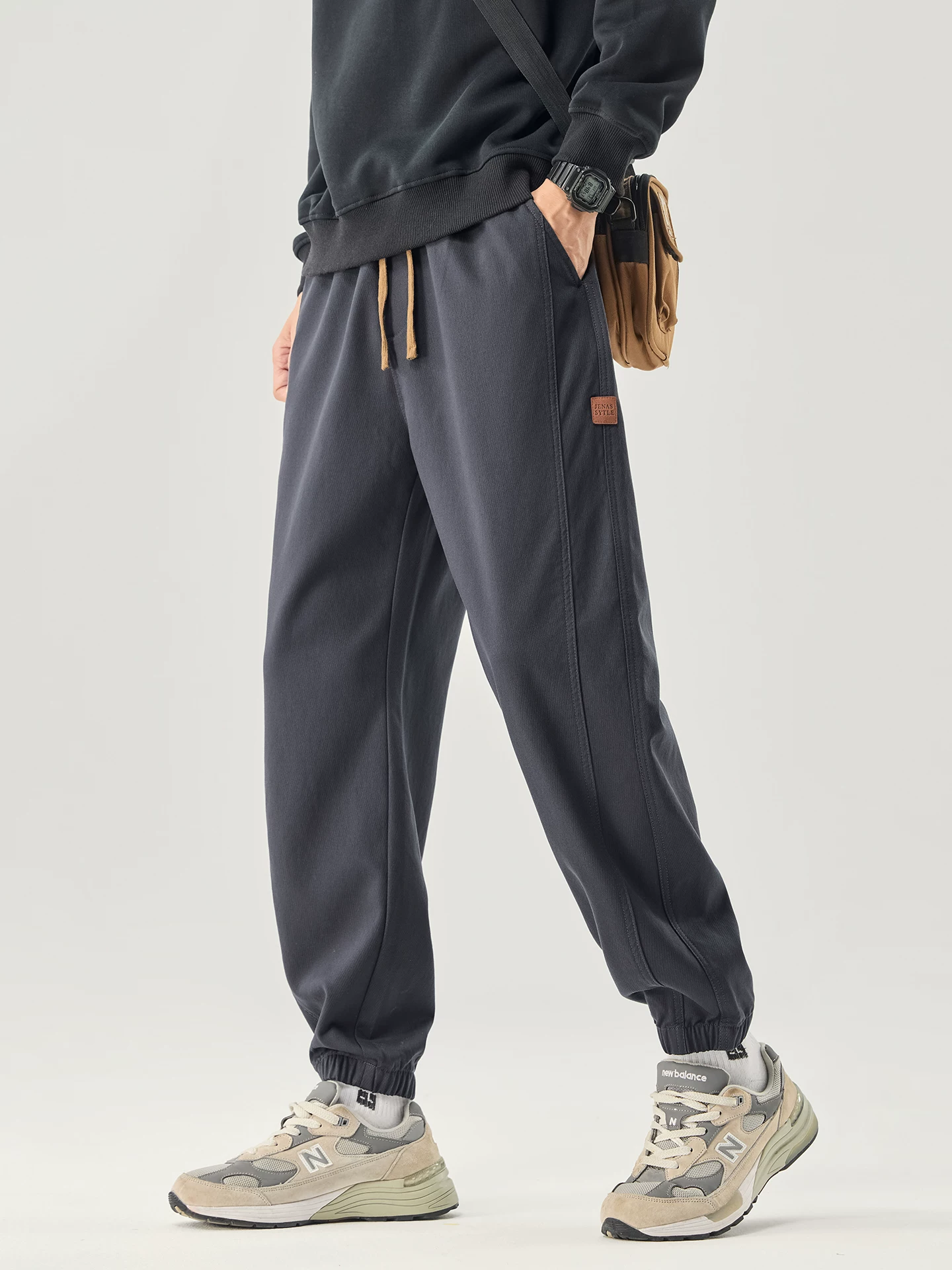 Quần cargo hạng nặng kiểu Mỹ của OMZM dành cho nam, quần jogger dáng rộng mùa thu, quần thể thao harem màu trơn kiểu dáng cao cấp