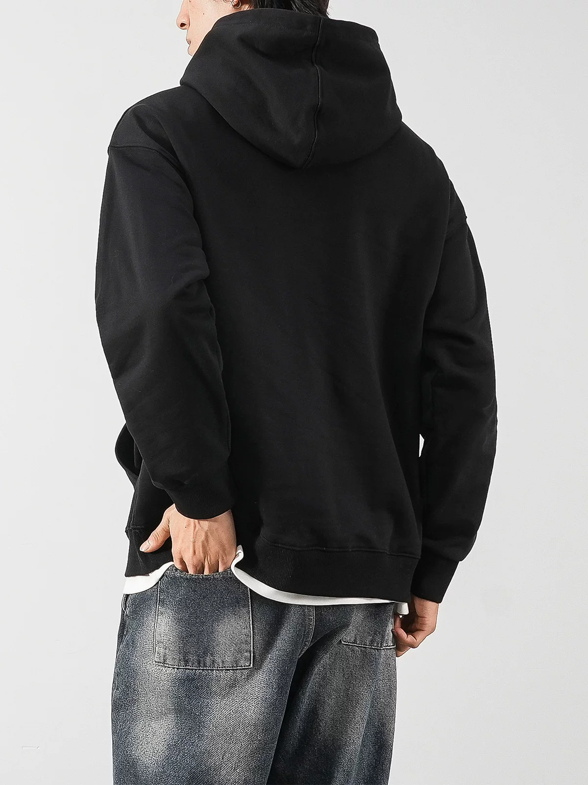 Áo hoodie nam OMZM420G chất liệu cotton dày dặn, màu trơn, kiểu dáng áo khoác mùa thu đông 2023 mới.