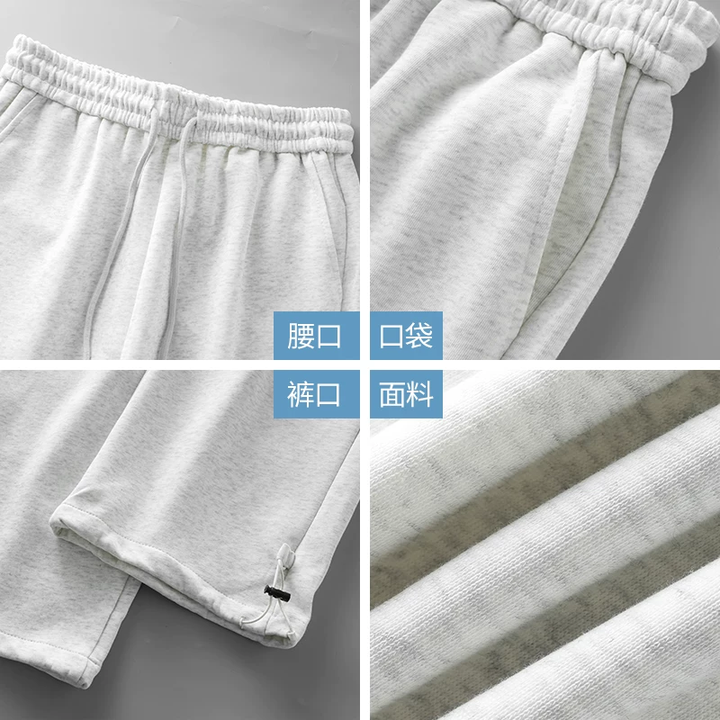 Quần jogger nam OMZM400G màu xám đậm, kiểu dáng mới Mỹ 2025, quần thể thao ống rộng, dáng thẳng, có dây rút