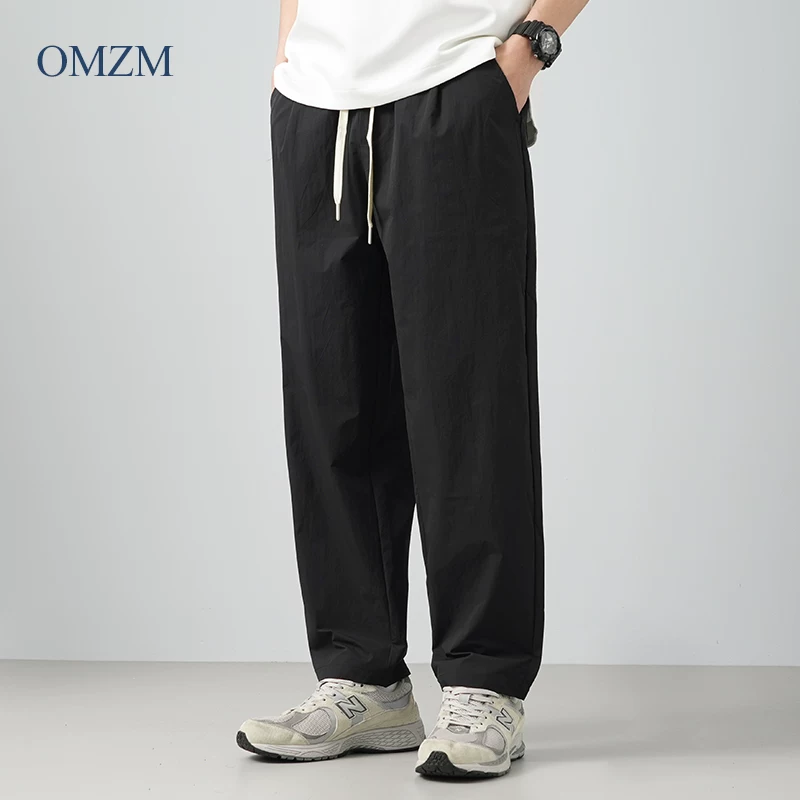 Quần thường ngày khô nhanh ngoài trời OMZM dành cho nam, quần thể thao chống nước mỏng kiểu Mỹ mùa hè, quần ống suông dáng rộng