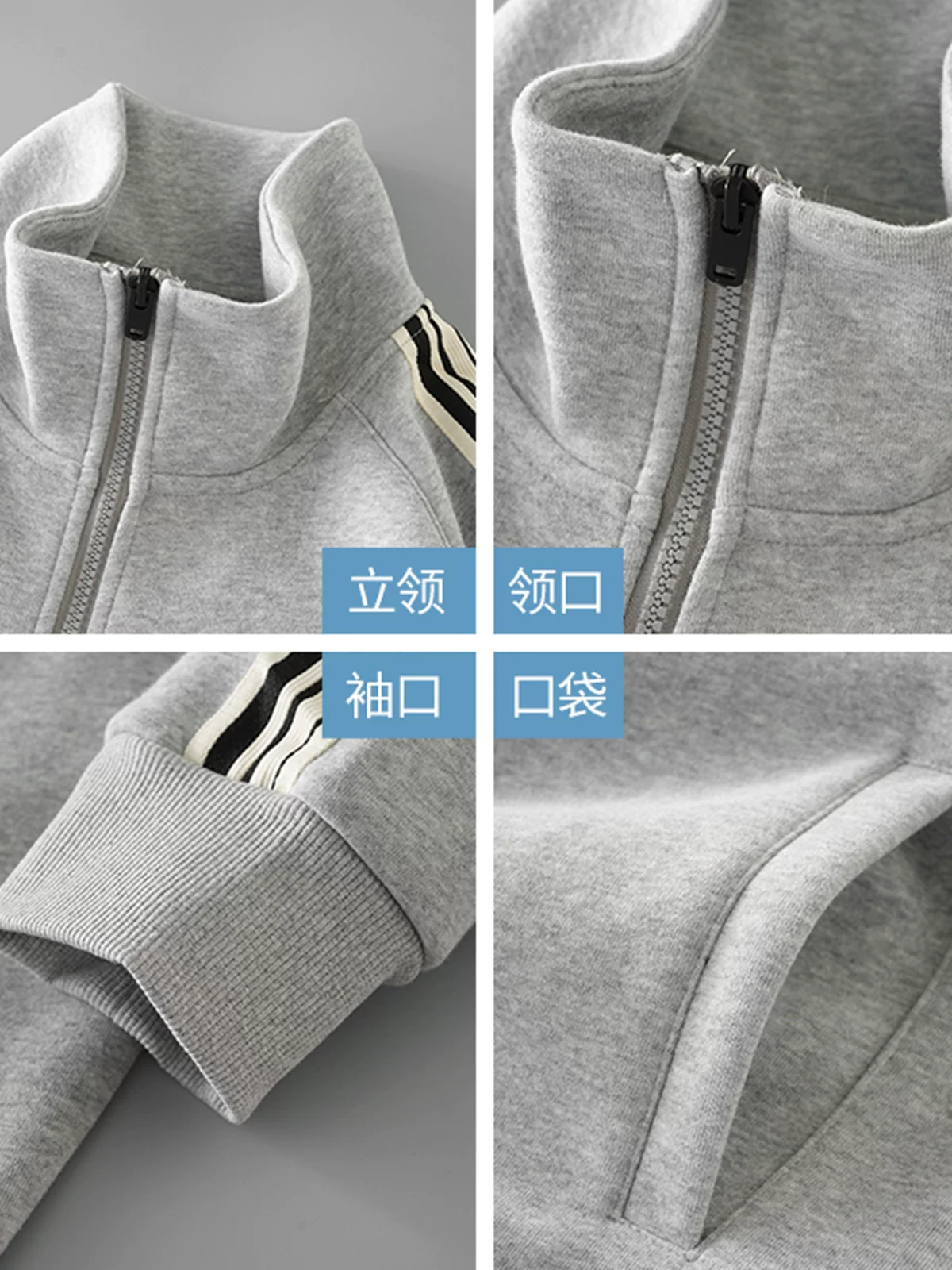 Áo len cardigan có khóa kéo hạng nặng OMZM420G dành cho nam giới, áo khoác sọc phối màu theo xu hướng quốc gia mùa thu dành cho cặp đôi