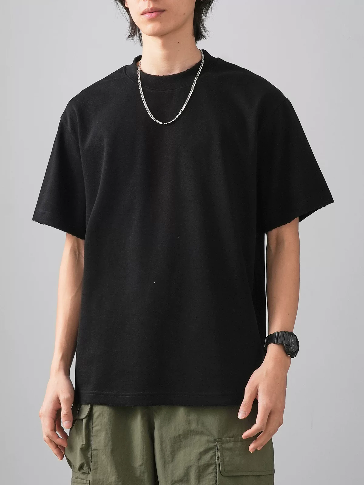 Áo thun nam kiểu Mỹ 350G, tay ngắn, mùa hè, cao cấp, dày dặn, màu trơn, cổ tròn, tay lửng.