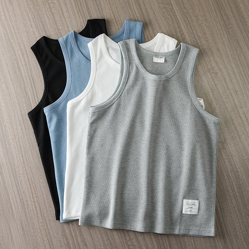 Áo vest thể thao dệt kim kiểu Mỹ OMZM 260G dành cho nam, áo thun không tay mỏng cao cấp mùa hè, nhanh khô, hợp thời trang