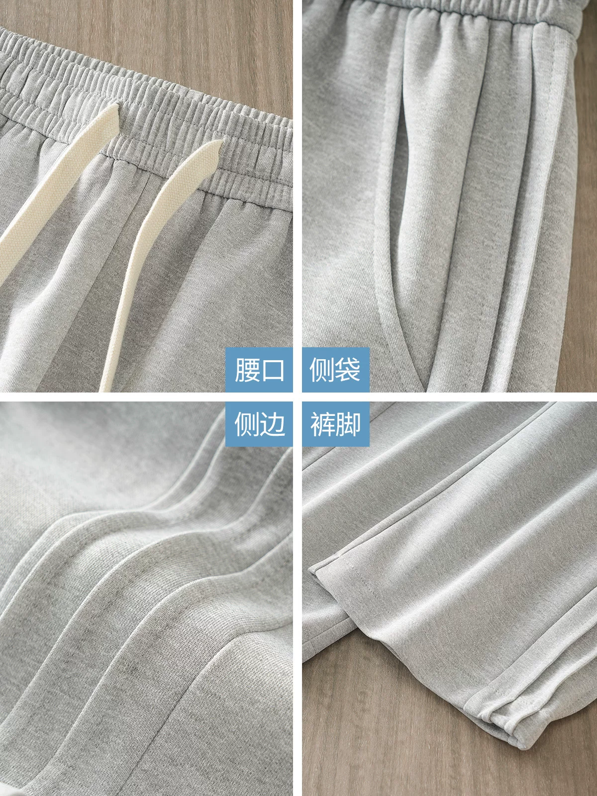 Quần thể thao màu xám nặng ký dành cho nam, phong cách đường phố Mỹ mùa hè, quần ống rộng dáng thẳng, quần ống rộng xếp ly cao cấp, quần thường ngày xếp ly cao cấp.
