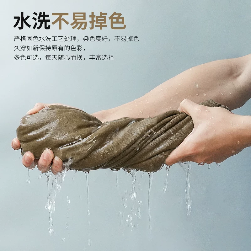 Áo thun nam tay ngắn chất liệu cotton dày 320g, kiểu dáng rộng, màu kaki trơn, phong cách retro Mỹ, mùa hè.