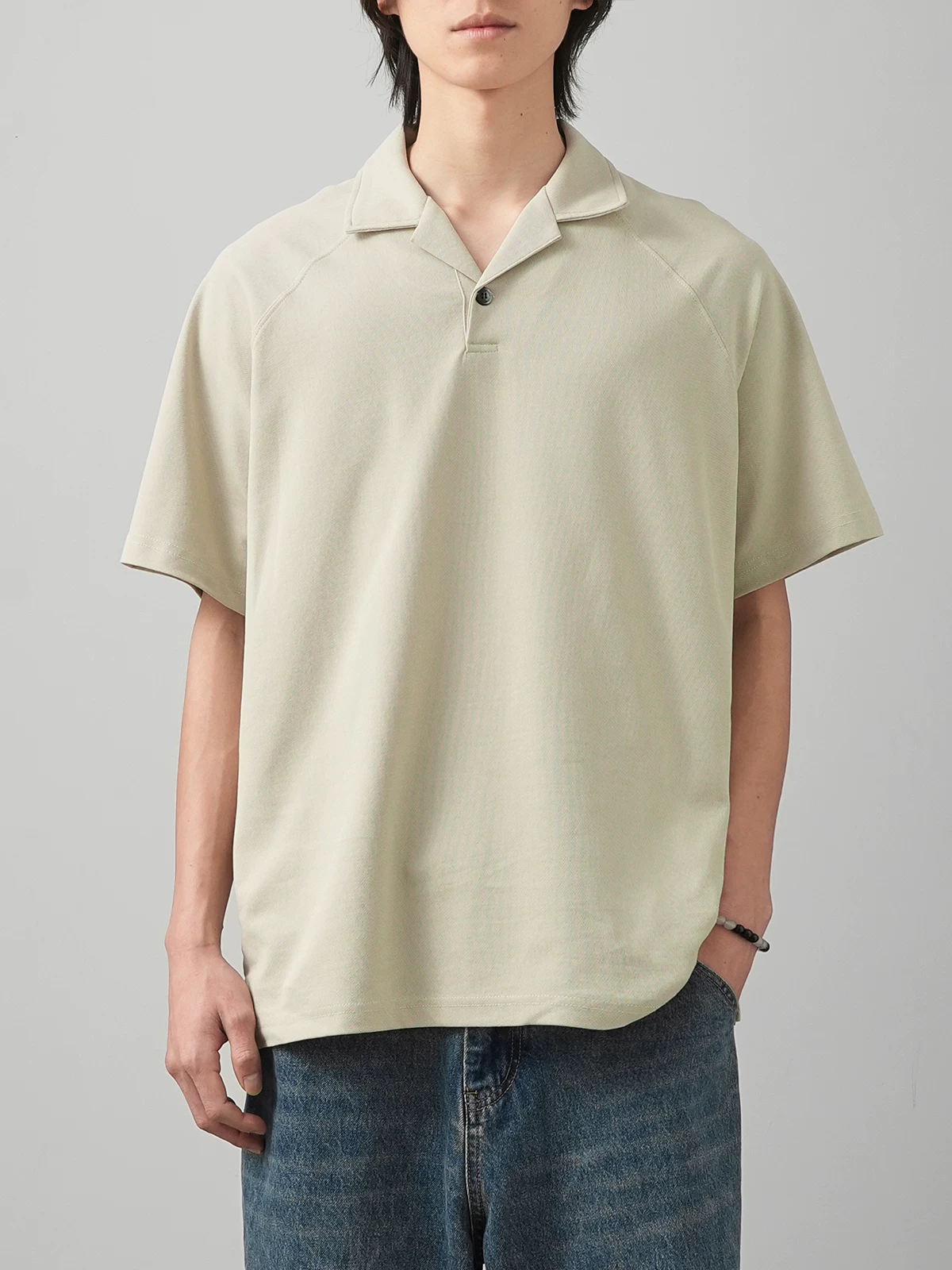Áo sơ mi POLO tay ngắn cổ Cuba OMZM Solona Cool dành cho nam, Áo thun nửa tay bằng vải cotton thoáng khí bằng lụa băng mùa hè, kháng khuẩn