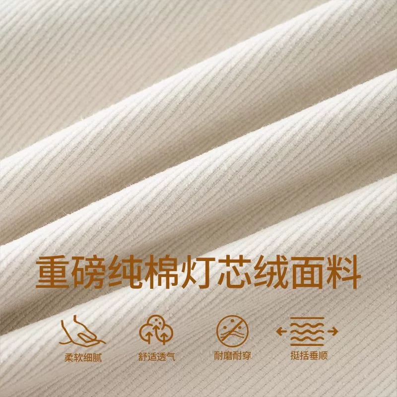 Áo sơ mi vải nhung dày 350G dành cho nam, dài tay, phong cách xuân thu, áo sơ mi cotton nguyên chất cổ điển kiểu Mỹ, áo khoác cổ đứng phong cách Trung Quốc mới