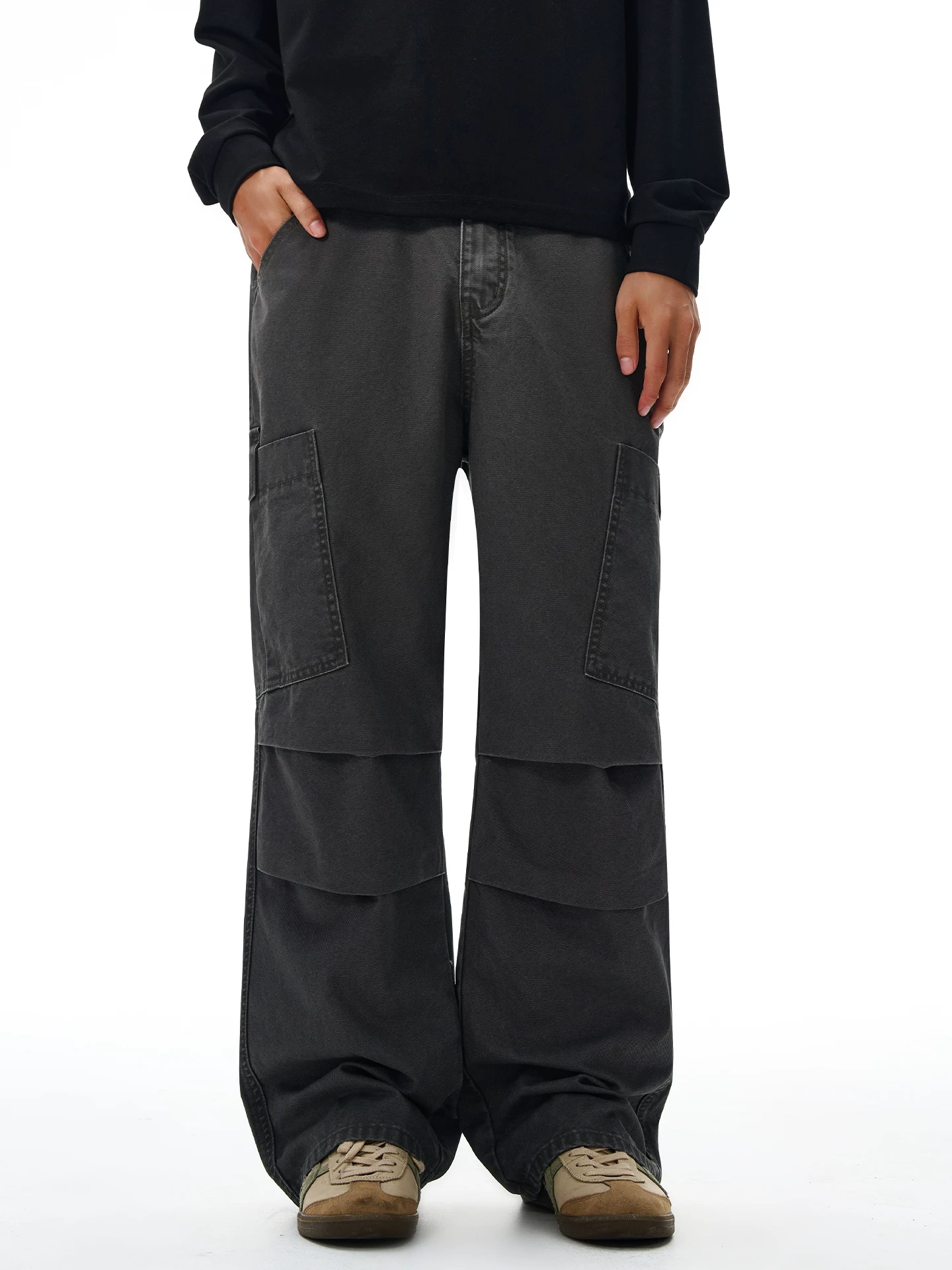 Quần âu nam cotton nguyên chất dáng thẳng OMZM, kiểu mới mùa đông 2025, thiết kế xếp ly, quần thể thao cao cấp, quần công sở lịch lãm