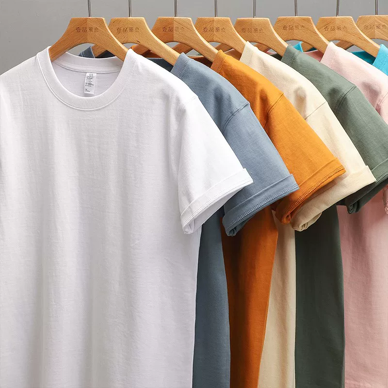 Áo thun nam OMZM kiểu Mỹ, chất liệu cotton 100%, màu trơn, tay ngắn, dáng rộng, trọng lượng 300g, mùa hè 2025, kiểu mới.