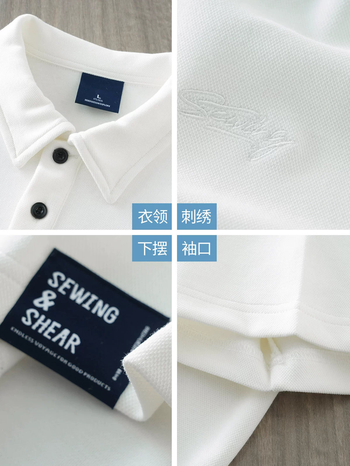 Áo polo nam OMZM kiểu Mỹ chất liệu cotton pique dày 320G, tay ngắn, mùa hè, dáng rộng, cổ trụ, thêu chữ, nửa tay