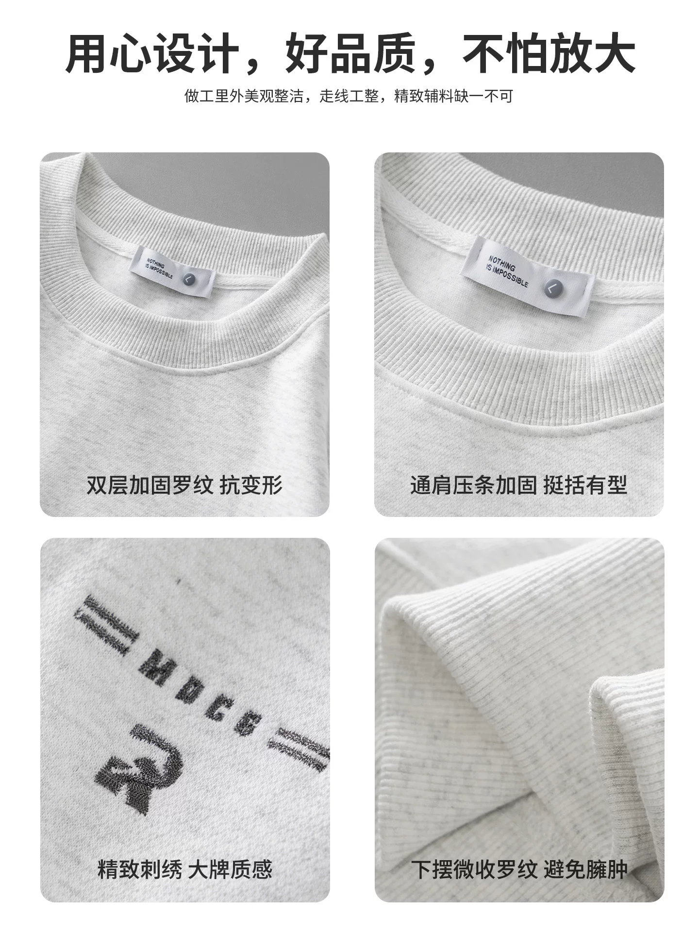 Áo len cổ tròn nam OMZM400G chất liệu dày dặn, kiểu dáng Mỹ, cao cấp, thêu tay, dáng rộng, mặc như áo lót mùa thu