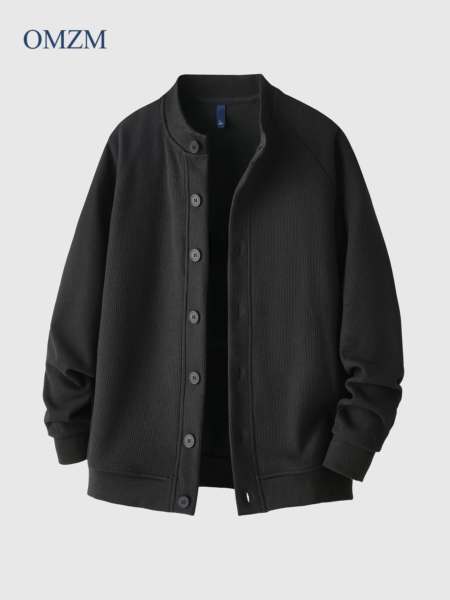 Áo khoác cardigan nỉ dày OMZM470G dành cho nam, áo khoác dày giữ ấm mùa đông kiểu tổ ong, áo khoác phong cách thường ngày
