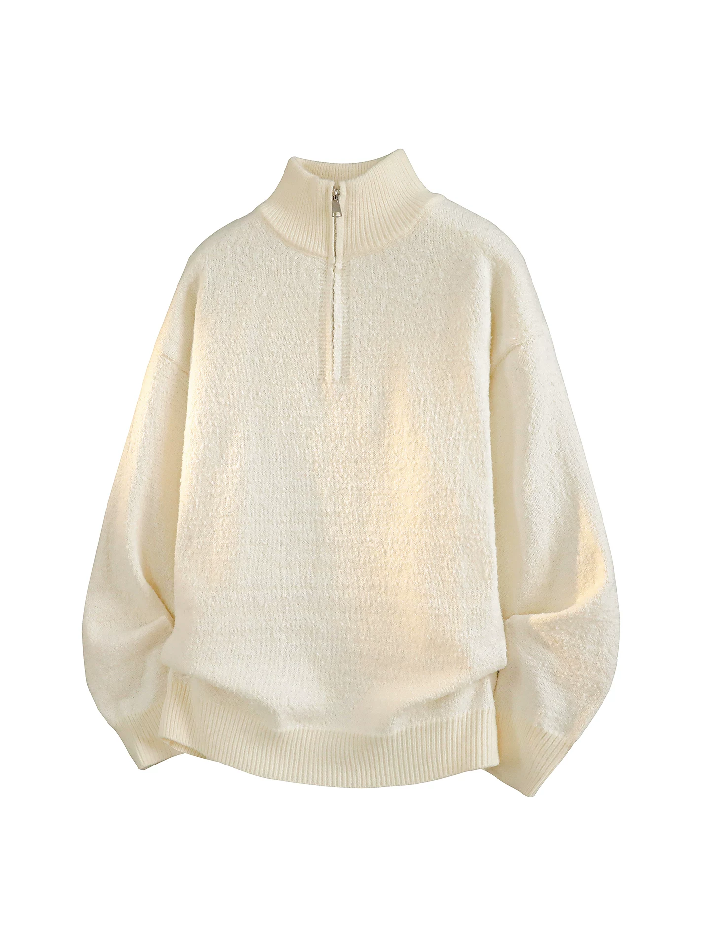 Áo len dệt kim nửa khóa kéo OMZM dành cho nam, lớp bên trong dày dặn ấm áp mùa đông, áo khoác cổ đứng cổ điển đơn giản