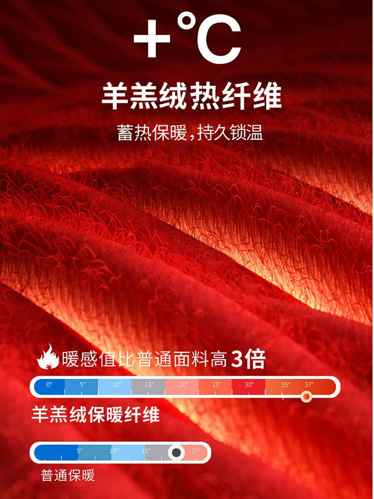 Áo len lót lông cừu dày OMZM dành cho nam, lớp lót giữ nhiệt siêu dày mùa đông, áo khoác len cừu cổ tròn.