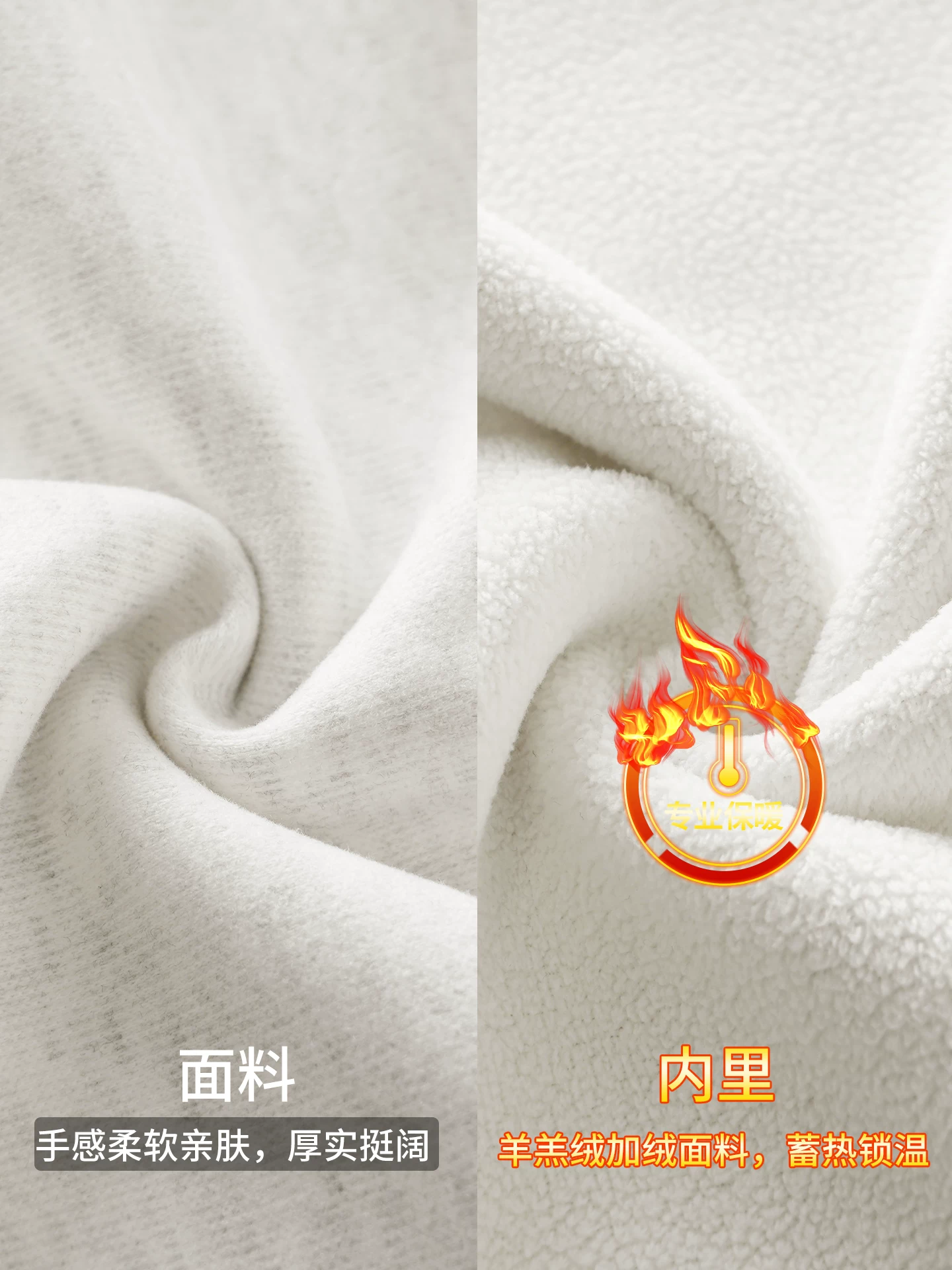 Áo nỉ lông cừu hạng nặng OMZM dành cho nam, lớp lót giữ ấm dày dặn mùa đông, dáng rộng, cổ tròn, áo khoác dài tay kiểu dáng phá cách.