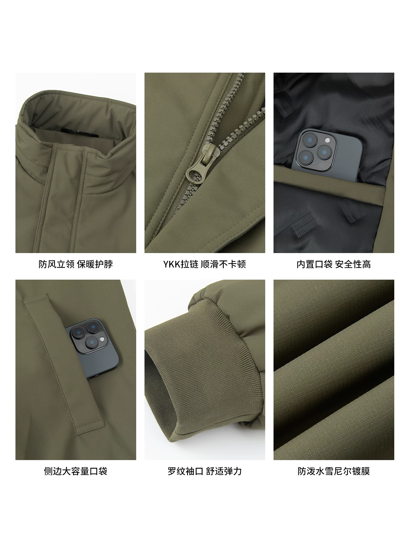 Áo khoác cotton cổ đứng kiểu Mỹ OMZM dành cho nam, áo khoác cotton dày dặn ấm áp mùa đông, áo khoác phi công Harrington, áo khoác bảo hộ lao động