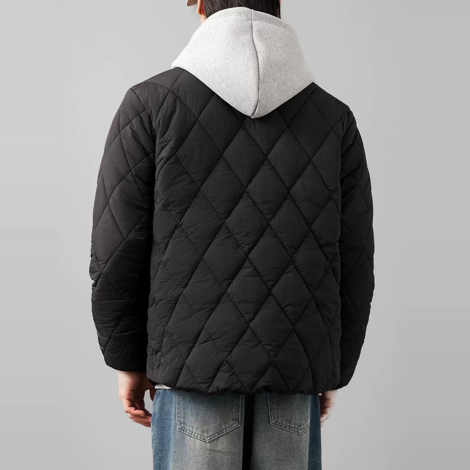 Áo khoác cotton chần bông OMZM dành cho nam, áo khoác cotton dày dặn ấm áp mùa thu đông, áo khoác cotton lót nhẹ nhiều lớp kiểu cổ điển.