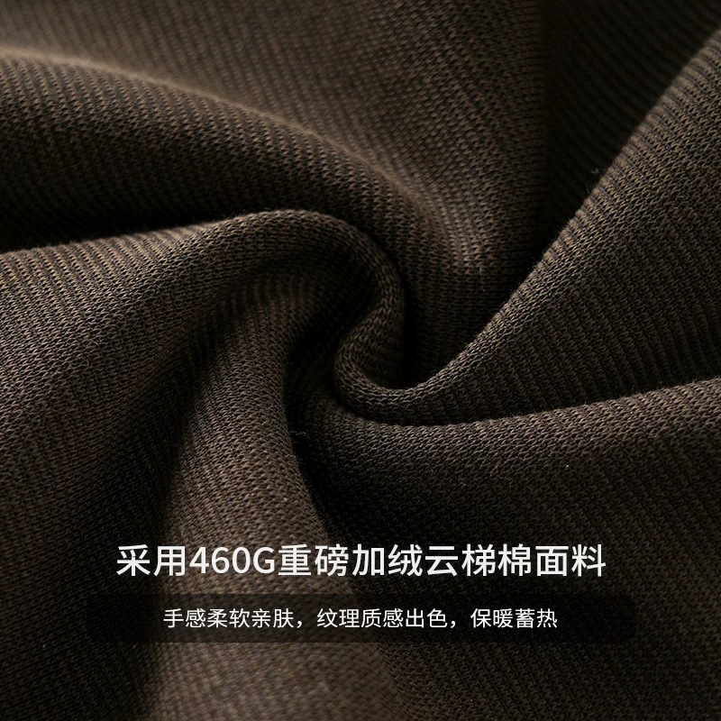 Áo nỉ nam OMZM dày dặn, lót lông, kiểu dáng hai lớp giả, mùa đông 2024, dày dặn, ấm áp, cổ tròn, áo lót