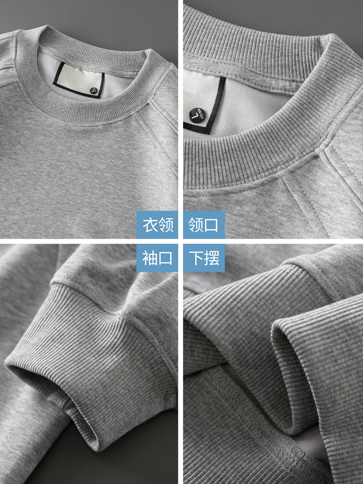 Áo thun cotton hạng nặng OMZM300G dành cho nam, áo sơ mi dài tay chắp vá phong cách Mỹ mùa thu, áo sơ mi mùa thu cổ tròn lớp trong