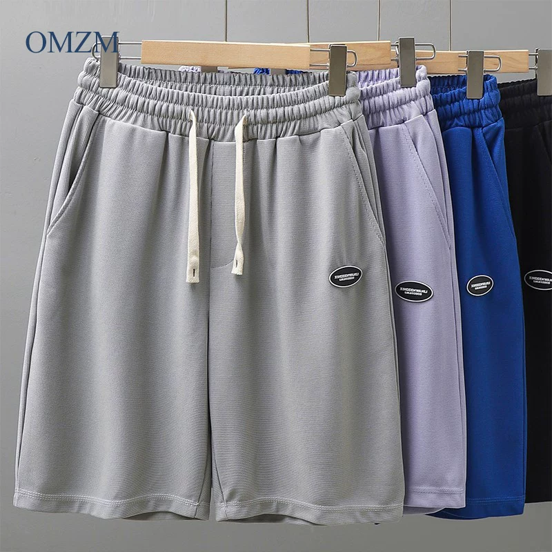 Quần short vải lụa kiểu Mỹ dành cho nam, quần thể thao chạy bộ mỏng nhanh khô mùa hè, quần short năm điểm dáng rộng, chất liệu vải waffle dệt kim, kiểu dáng thoải mái