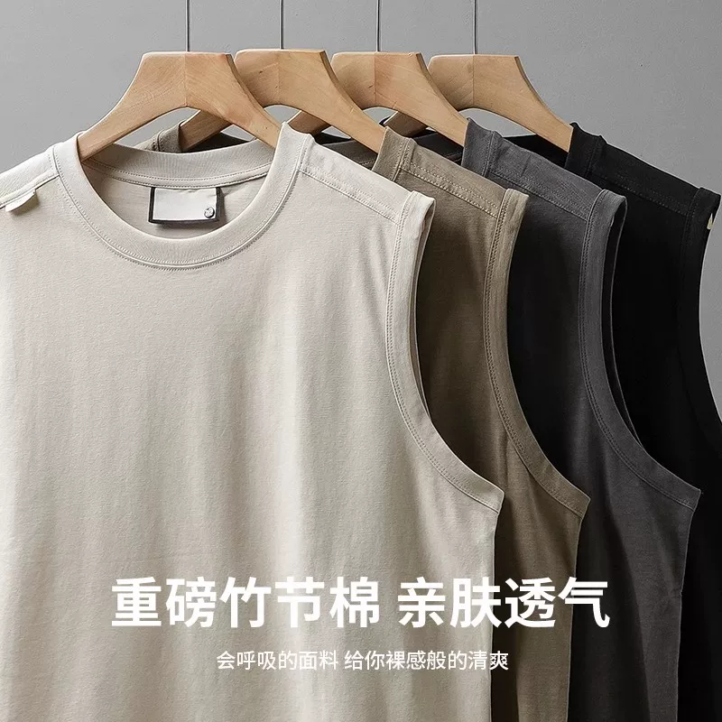 Áo vest cotton tre thoáng khí OMZM dành cho nam, áo lót thể thao mỏng nhanh khô mùa hè, áo ba lỗ không tay rộng rãi.