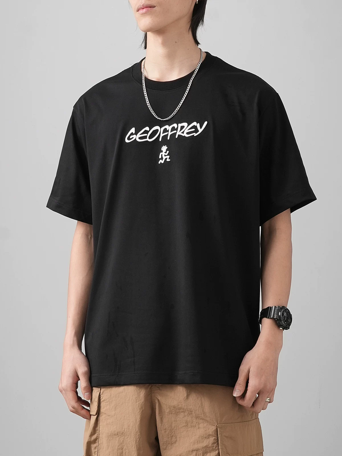 【Little Savage Embroidery】Áo thun ngắn tay hạng nặng 240G dành cho nam, Áo thun nửa tay cổ tròn bằng cotton Summer Island