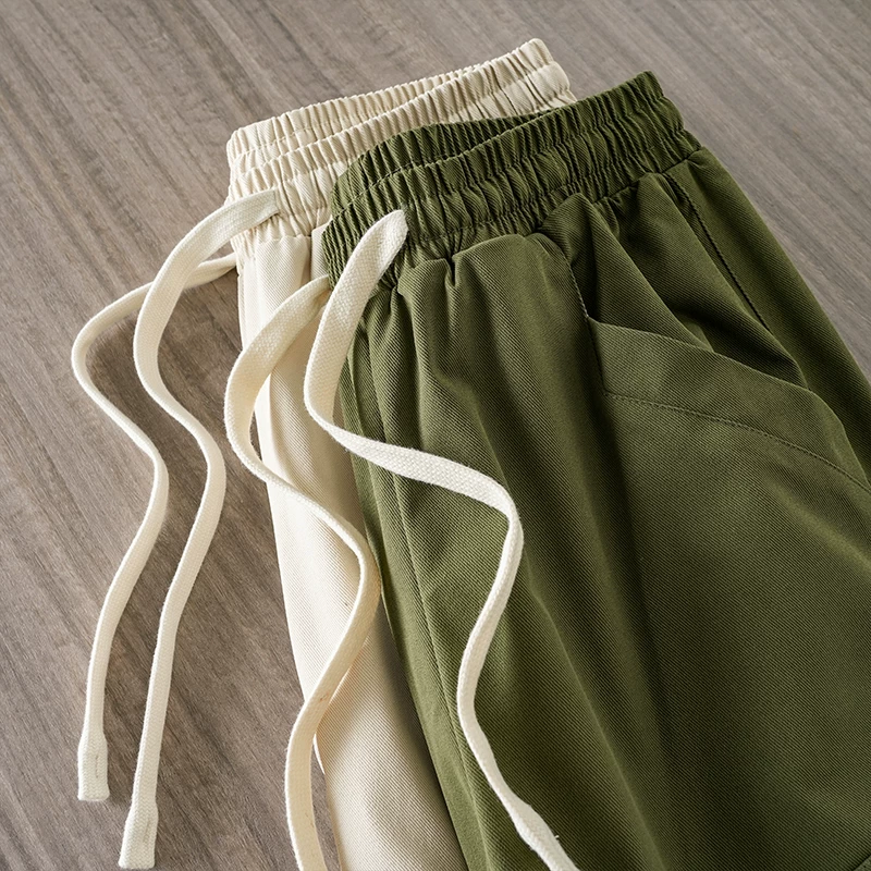 Quần jogger OMZM chất liệu twill dành cho nam, kiểu dáng mới thu đông 2024, quần dài thể thao phong cách Mỹ rộng rãi, phối màu thời thượng, kiểu dáng công sở.