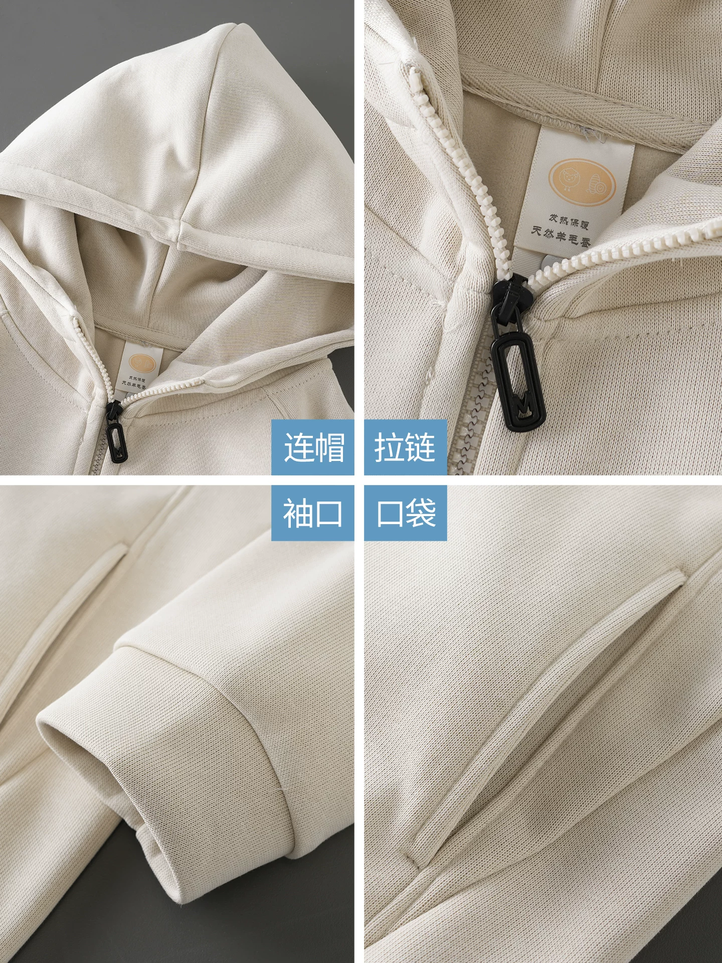 Áo len cardigan bằng len và lụa OMZM dành cho nam, áo khoác có mũ trùm đầu dày dặn, ấm áp, có lót lông cừu mùa đông, áo khoác có khóa kéo rộng rãi.
