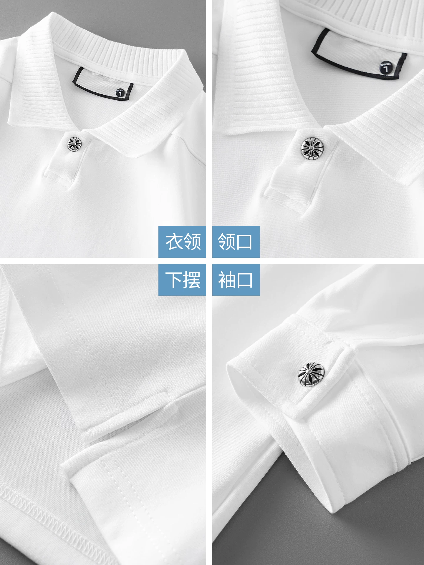 Áo polo nam OMZM kiểu tiền cổ điển, tay dài, chất dày dặn mùa thu, cổ trụ, áo sweatshirt cao cấp, phong cách thường ngày, màu trơn.