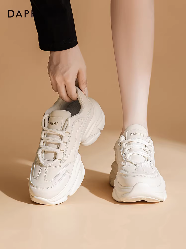 Giày Daphne dành cho nữ 2025, kiểu dáng đa năng, tăng chiều cao, đế dày, mùa hè, giày thể thao thông thường, giúp thon gọn dáng người, giày nữ