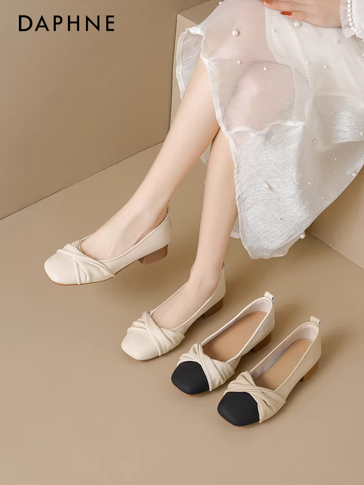 Giày bệt Daphne miệng nông dành cho nữ 2026 giày lười mùa xuân mới giày ba lê đế mềm giày Mary Jane kiểu Pháp dành cho mẹ